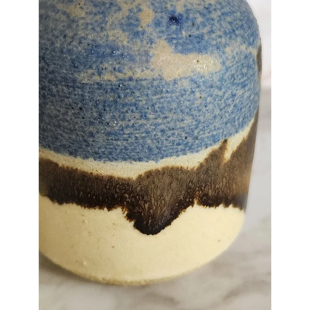Vintage MCM Walter‎ Hartman Stoneware Pottery Salt And Pepper Shakers Drip Glaze